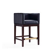 Kingsley II (Black) Black and dark walnut beech wood counter height bar stool