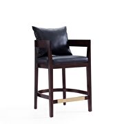 Ritz II (Black) Black and dark walnut beech wood counter height bar stool
