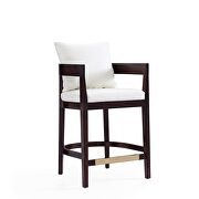 Ritz II (Ivory) Ivory and dark walnut beech wood counter height bar stool