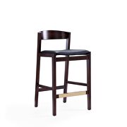 Klismos II (Black) Black and dark walnut beech wood counter height bar stool