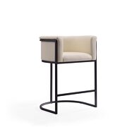 Cosmopolitan II (Cream) Cream and black metal counter height bar stool