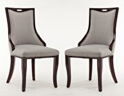 Emperor (Gray) Gray and walnut twill dining chair (set of two)