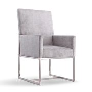 Gray velvet dining armchair
