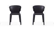 Conrad (Black) Black faux leather dining chair (set of 2)