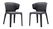 Conrad (Gray) Gray faux leather dining chair (set of 2)
