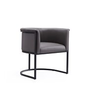 Pebble and black faux leather dining chair main photo