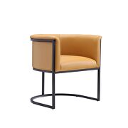 Balin (Saddle) Saddle and black faux leather dining chair