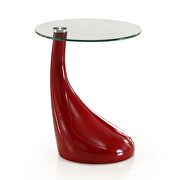 Red glass top accent table main photo