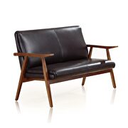 Duke black and amber faux leather 2-seater loveseat main photo