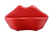 Kiss (Red) Red faux leather 2-seater loveseat
