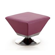 Diamond (Purple) Purple and polished chrome swivel ottoman