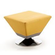 Diamond (Yellow) Yellow and polished chrome swivel ottoman