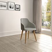 Double-sided fabric leather accent chair in gray