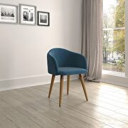 Kari (Blue) Velvet matelass accent chair in blue