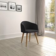 Kari (Black) Velvet matelass accent chair in black