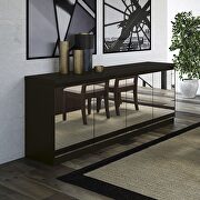 62.99 in. 6- shelf buffet cabinet with mirrors in black matte