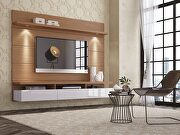 2.2 floating wall theater entertainment center in maple cream and off white main photo