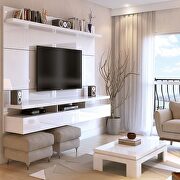 City III (White) City 1.8 floating wall theater entertainment center in white gloss