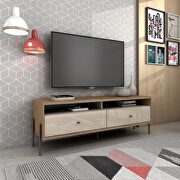 Joy 59 TV stand with 2 full extension drawers in off white main photo