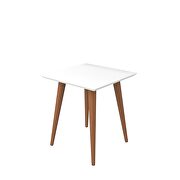 19.68 high square end table with splayed wooden legs in white gloss main photo