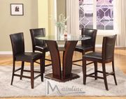 Enclave (Espresso) Contemporary bar height two-toned round dining set