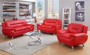 Napoli (Red) Leather match affordable sofa in red