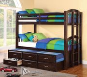 Triplex (Espresso) Casual style kids bunk bed