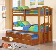Triplex (Honey) Casual style kids bunk bed