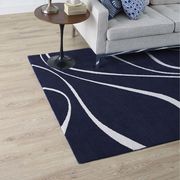 Therese (Navy & Ivory) 8x10 Abstract swirl area rug