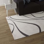 Therese (Ivory & Charcoal) 8x10 Abstract swirl area rug