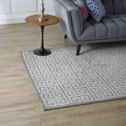 Greek key pattern area rug