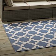 Cerelia (Blue/Beige) 8x10 Indoor/outdoor moroccan trellis 8x10 area rug
