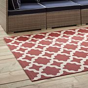 Cerelia (Red/Beige) 8x10 Indoor/outdoor moroccan trellis 8x10 area rug