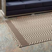 Optica (Lt/Dk Beige) 8x10 Indoor/outdoor area rug with end borders