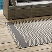 Optica (Gray/Beige) 8x10 Indoor/outdoor area rug with end borders