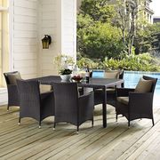 7pcs contemporary outdoor dining table + chairs set