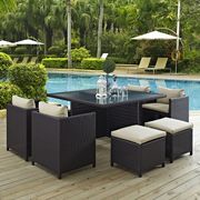 9pcs outdoor / patio dining table / chairs / ottoman set main photo