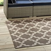 Cerelia (Lt/Dk Beige) 5x8 Indoor/outdoor moroccan trellis 5x8 area rug