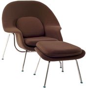 Brown fabric chair + ottoman lounge set main photo