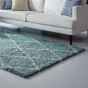 Toryn Diamond (Aqua/Ivory) 5x8 Contemporary rug 5x8 in diamond shape