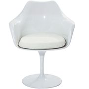 Lippa AC (White) Designer white gloss chair w/ white cushion