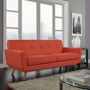 Red fabric tufted back contemporary loveseat