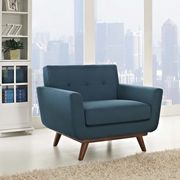 Engage (Azure) Azure teal fabric tufted back contemporary chair