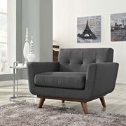 Gray fabric tufted back contemporary chair