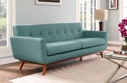 Laguna blue fabric tufted back couch
