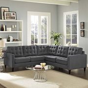 Empress (Gray) Gray fabric 3pcs even sectional sofa