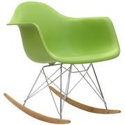 Molded green plastic rocking lounge chair main photo