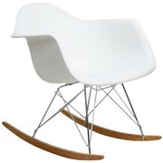 Molded white plastic rocking lounge chair main photo