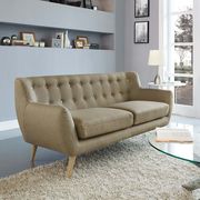 Mid-century style tufted retro couch in brown main photo