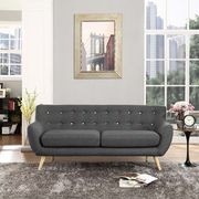 Remark (Gray) Mid-century style tufted retro couch in gray